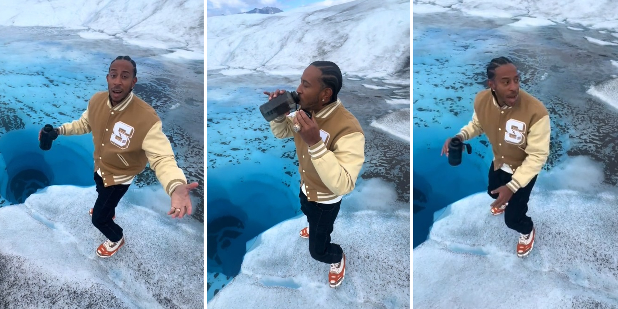 Ludacris drinks unfiltered water from glacier under the threat of the climate crisis