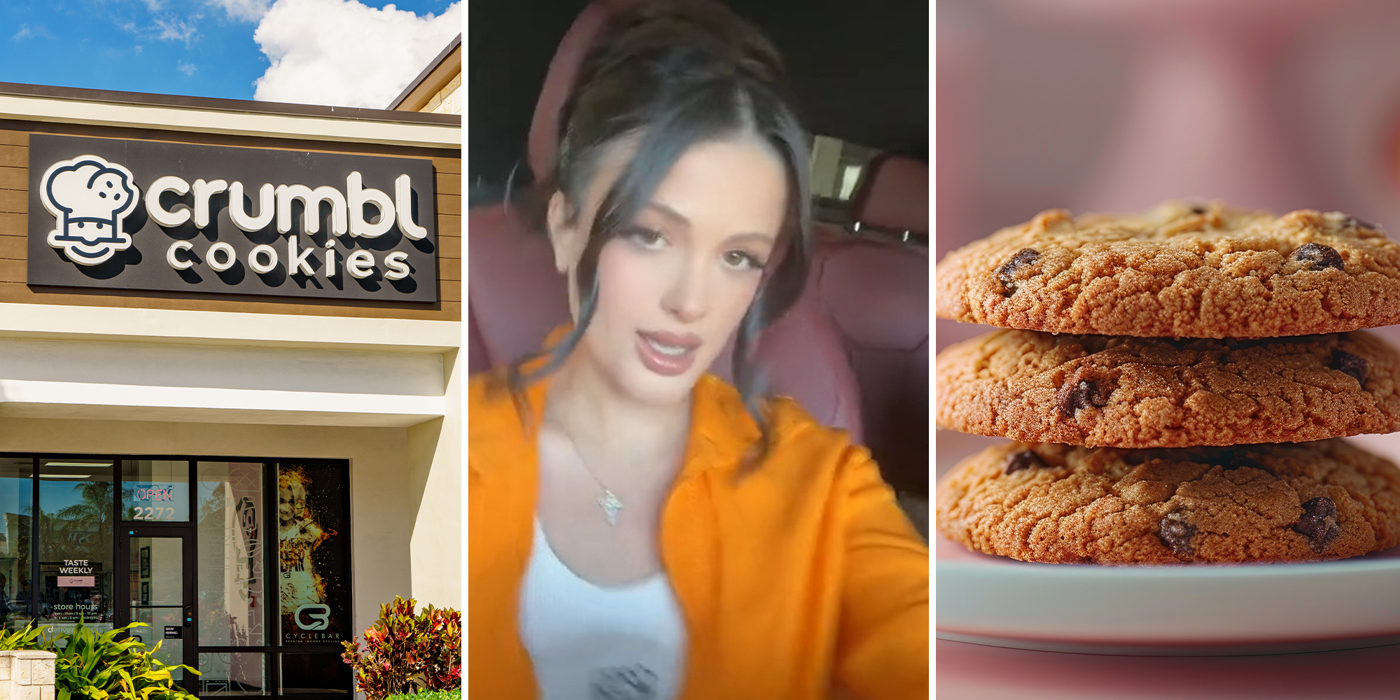 Crumbl customer tries the lemon blackberry cake.