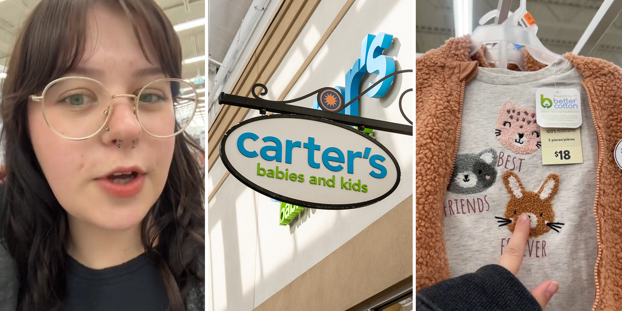 shopper notices a design difference between boys clothes and girls clothes from Carters