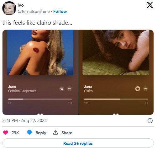 clairo shade sabrina carpenter