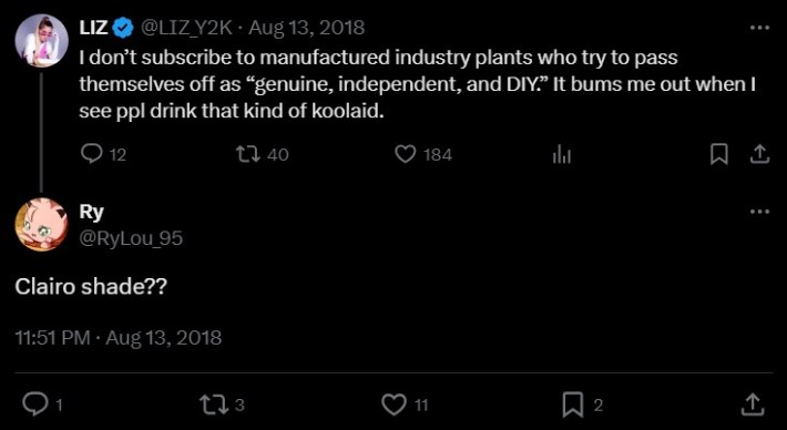 liz clairo shade tweet