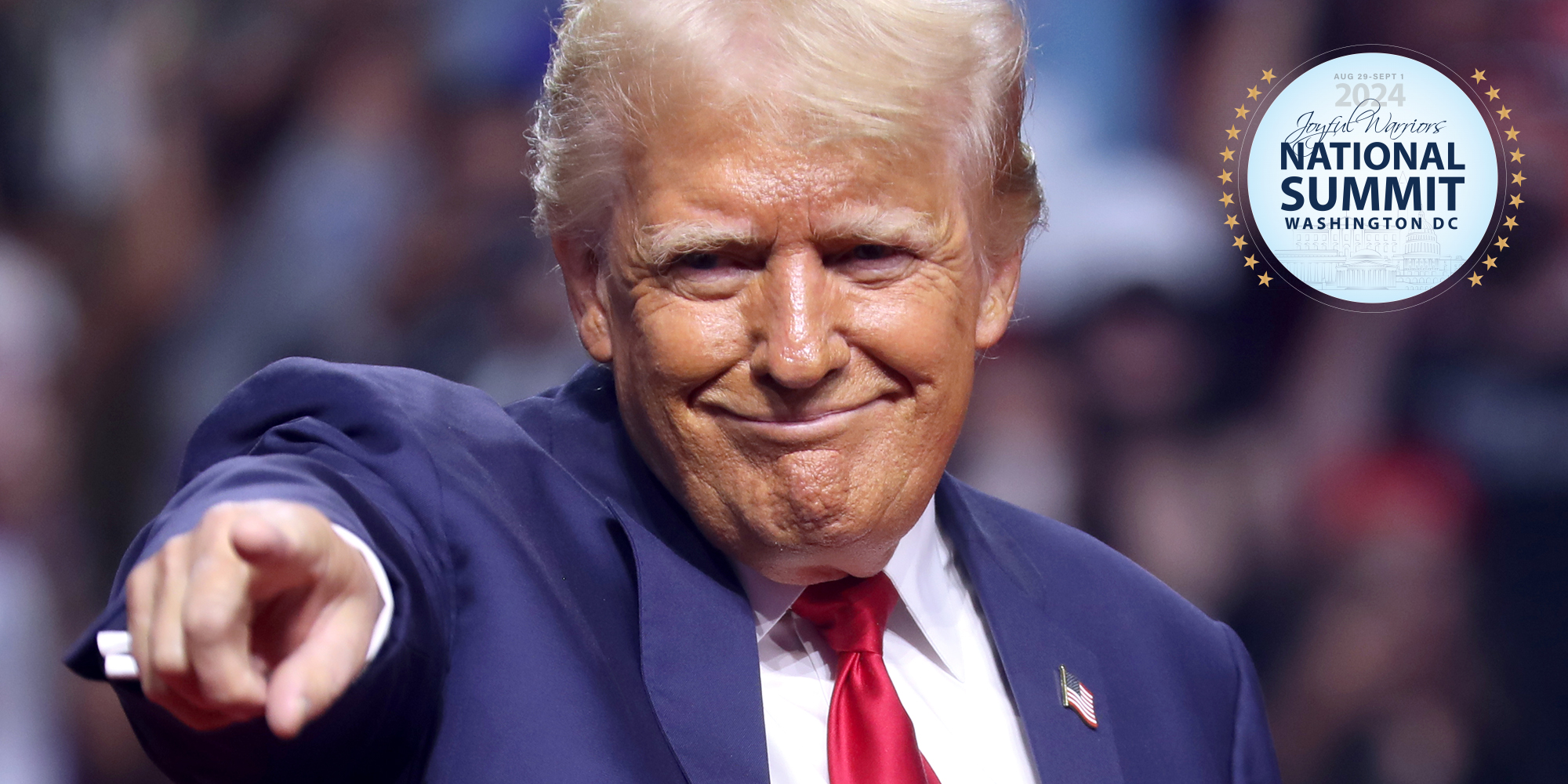 Donald Trump pointing