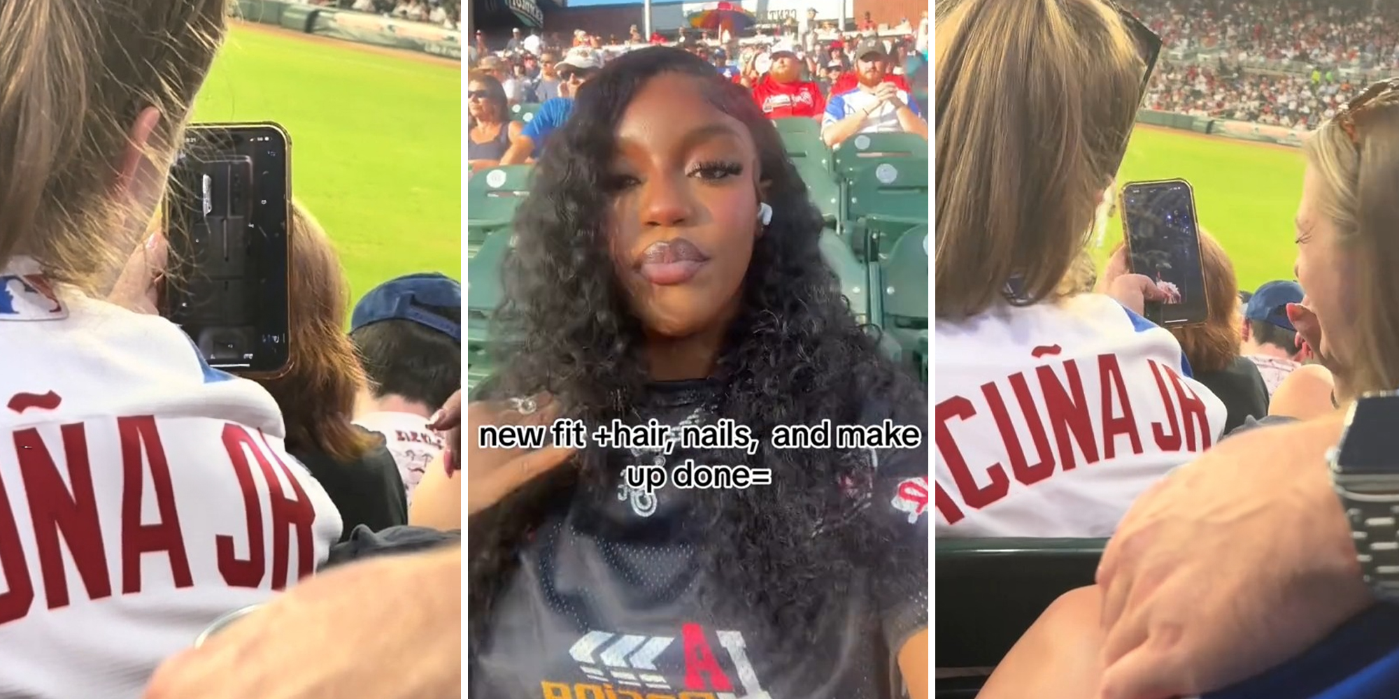 Woman sees something shocking on girl’s phone at Braves game