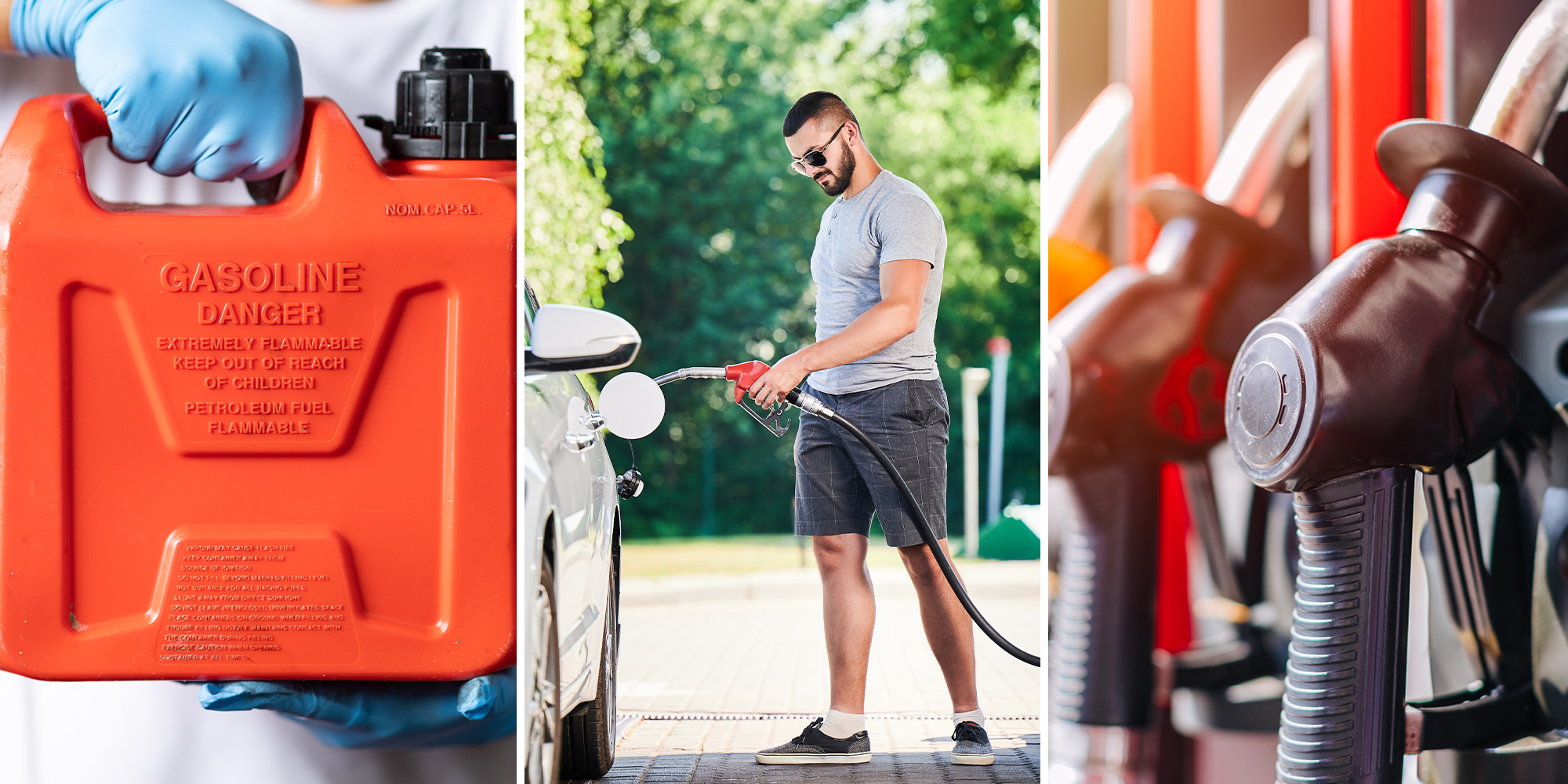 Gas station customer pays for a gallon of gas