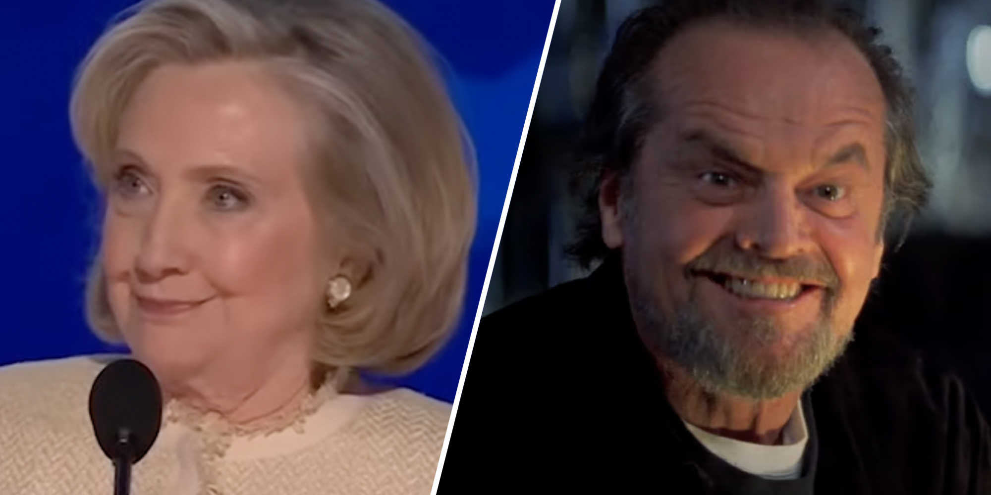 Hillary Clinton(l), Jack Nicholson(r)