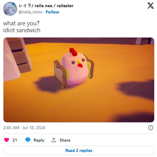 graveyard keeper chicken in idiot sandwich meme