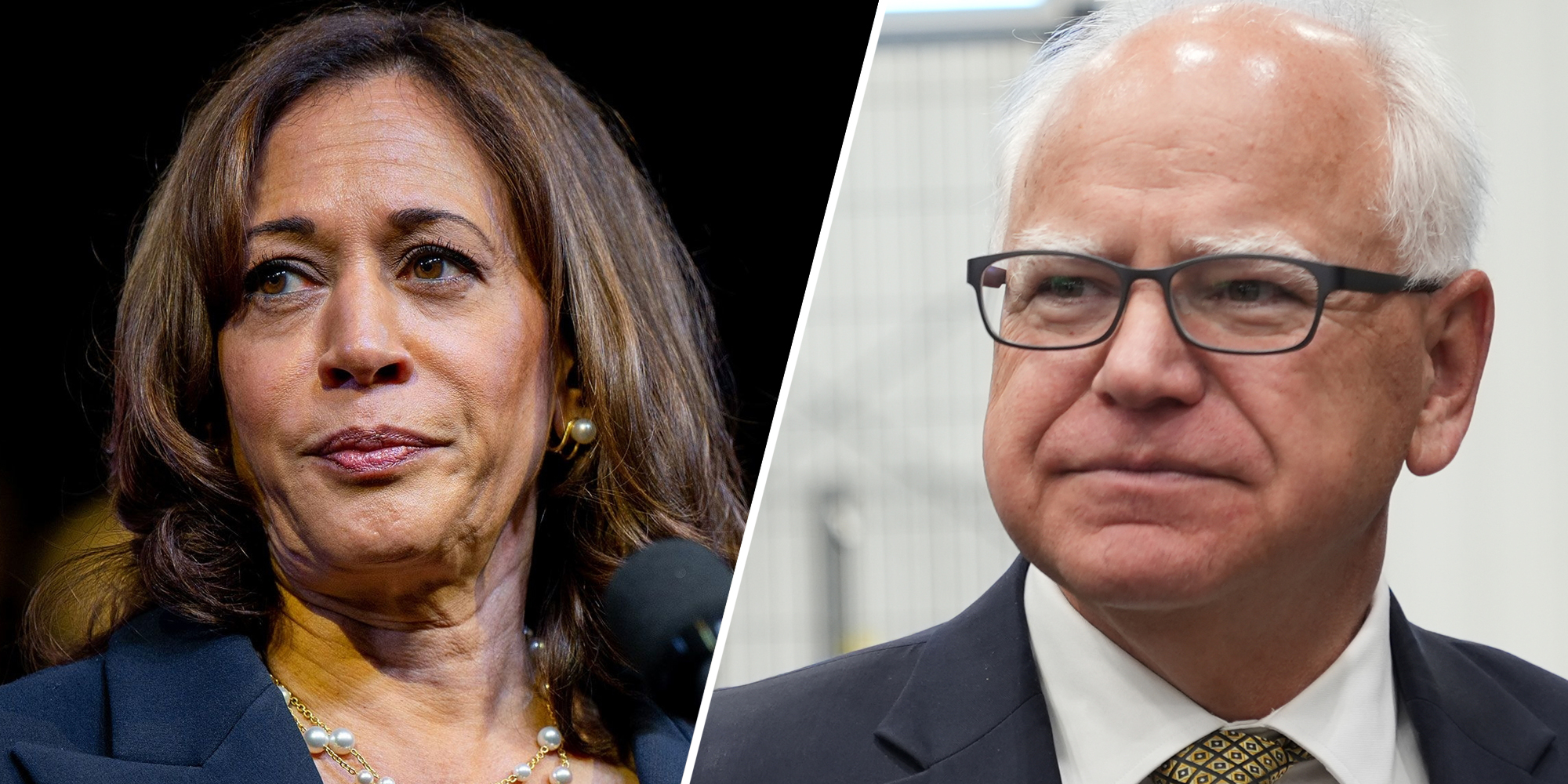 Kamala Harris(l), Tim Walz(r)