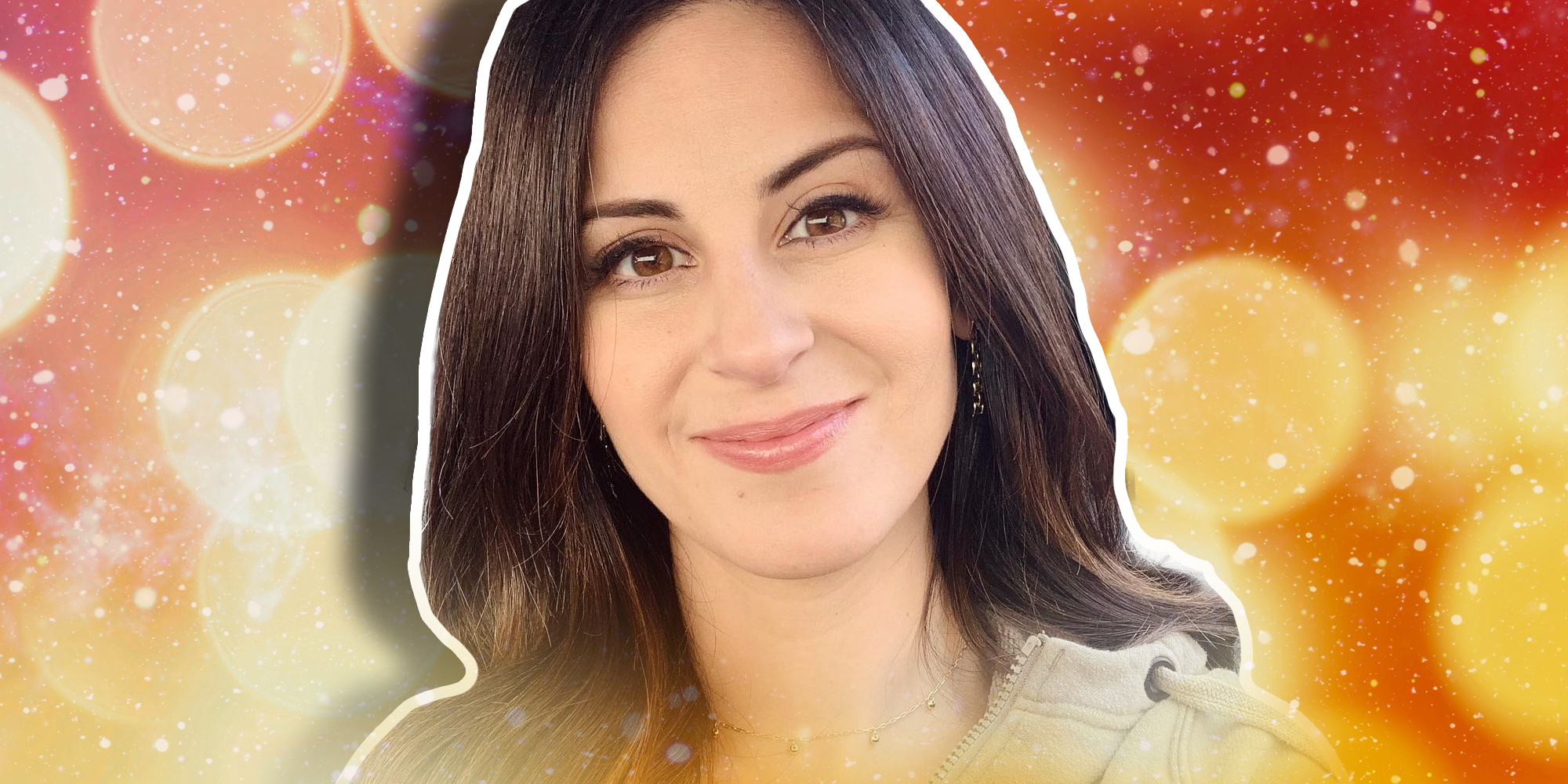 Lila Rose over glittery background