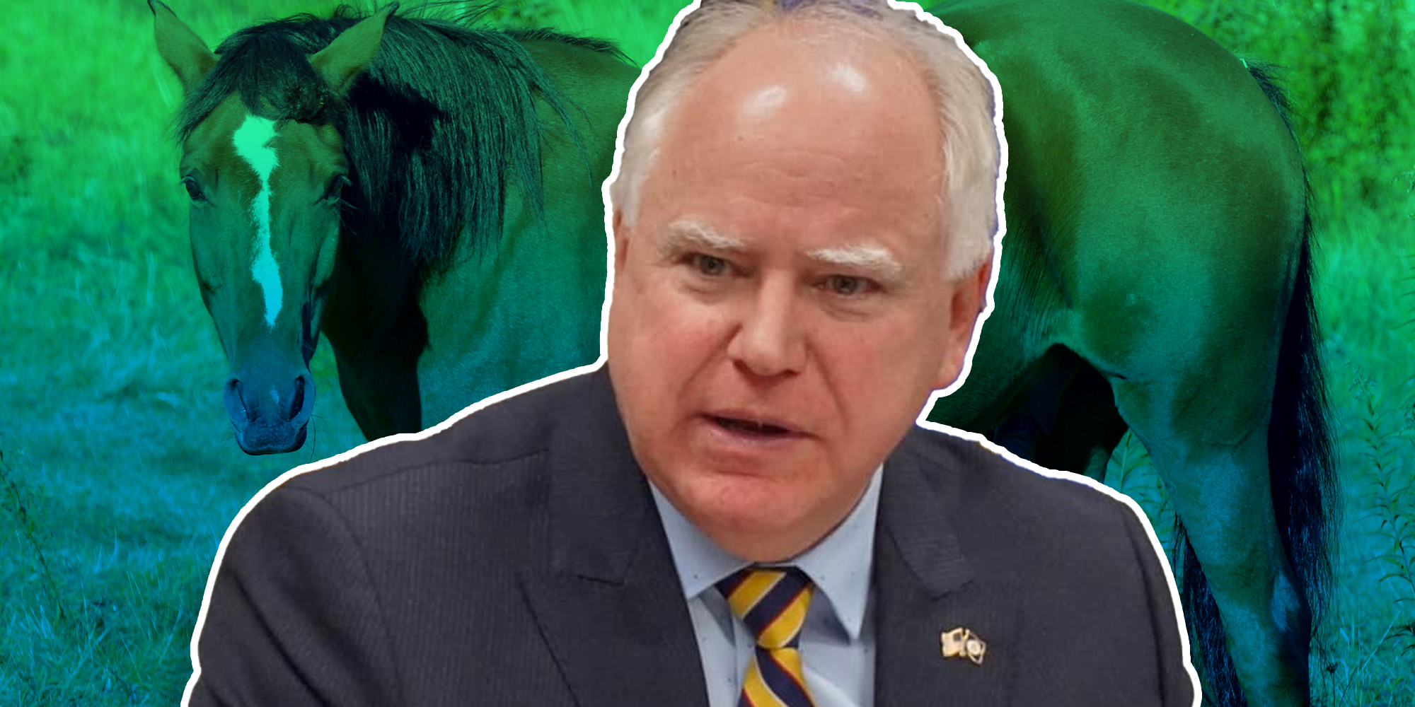 Tim Walz over horse