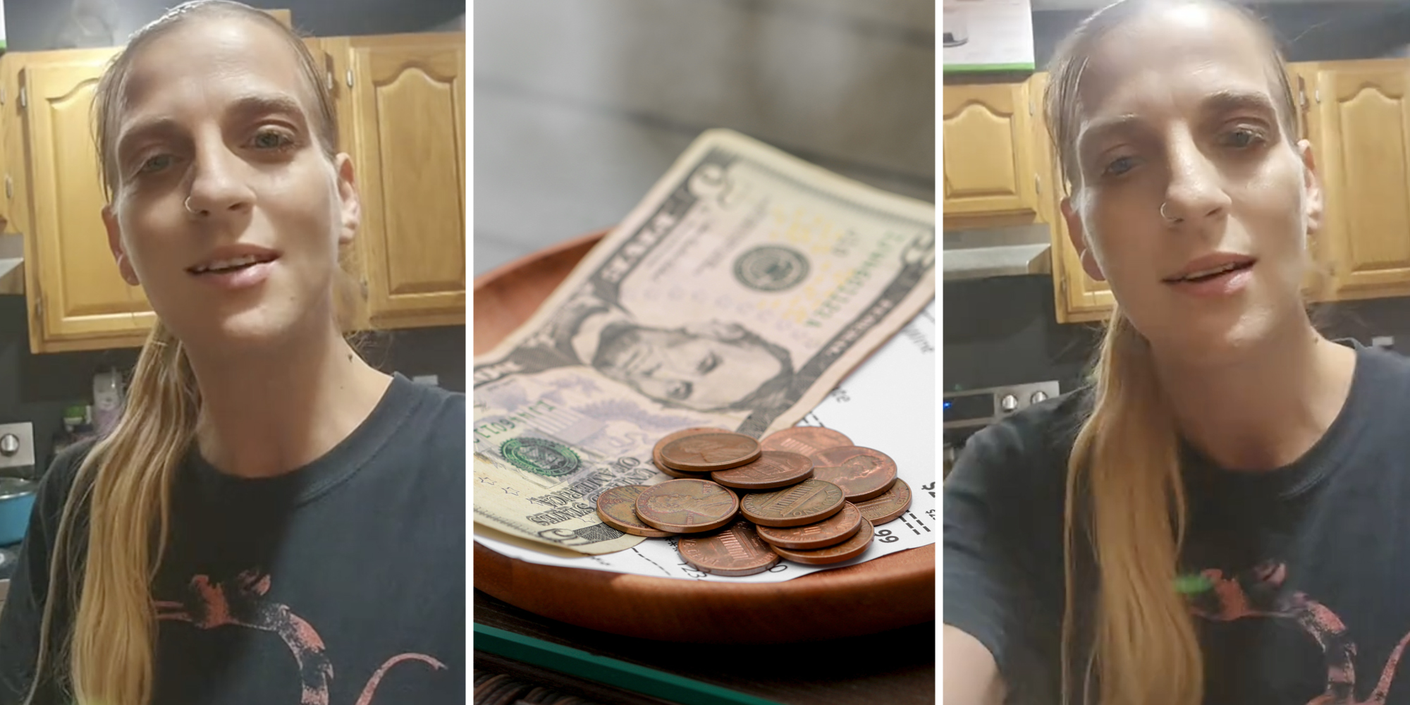 Woman talking(l+r), Tip(c)