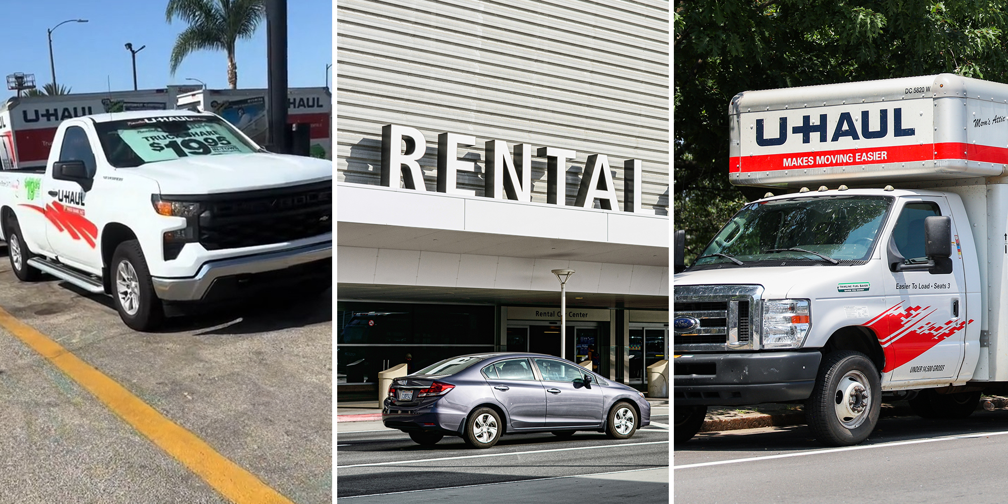 Driver realizes a rental is a $350 deposit. She goes to U-Haul instead