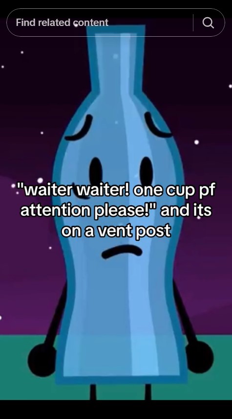 "waiter waiter one cup of attention please on a vent post" meme