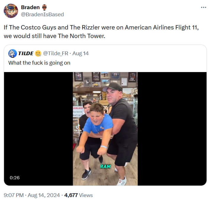 The Rizzler meme about A.J. and Big Justice using him as a battering ram.