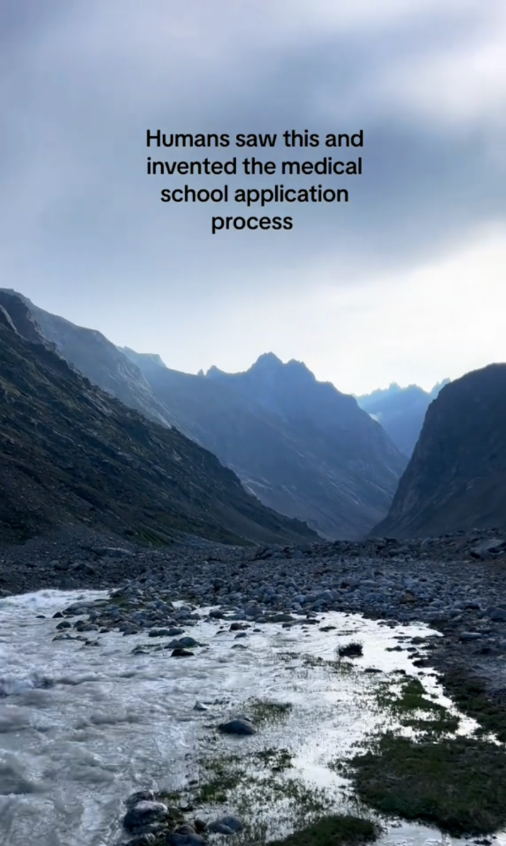 meme of a glacial mountain ridge.