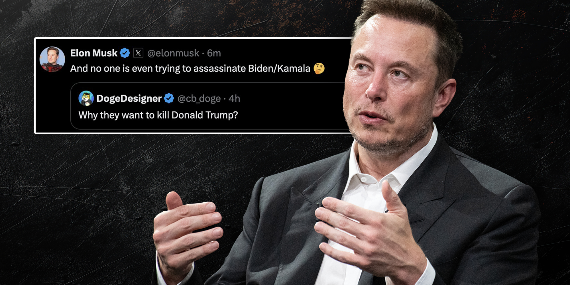 Elon Musk Biden/Kamala assassination tweet