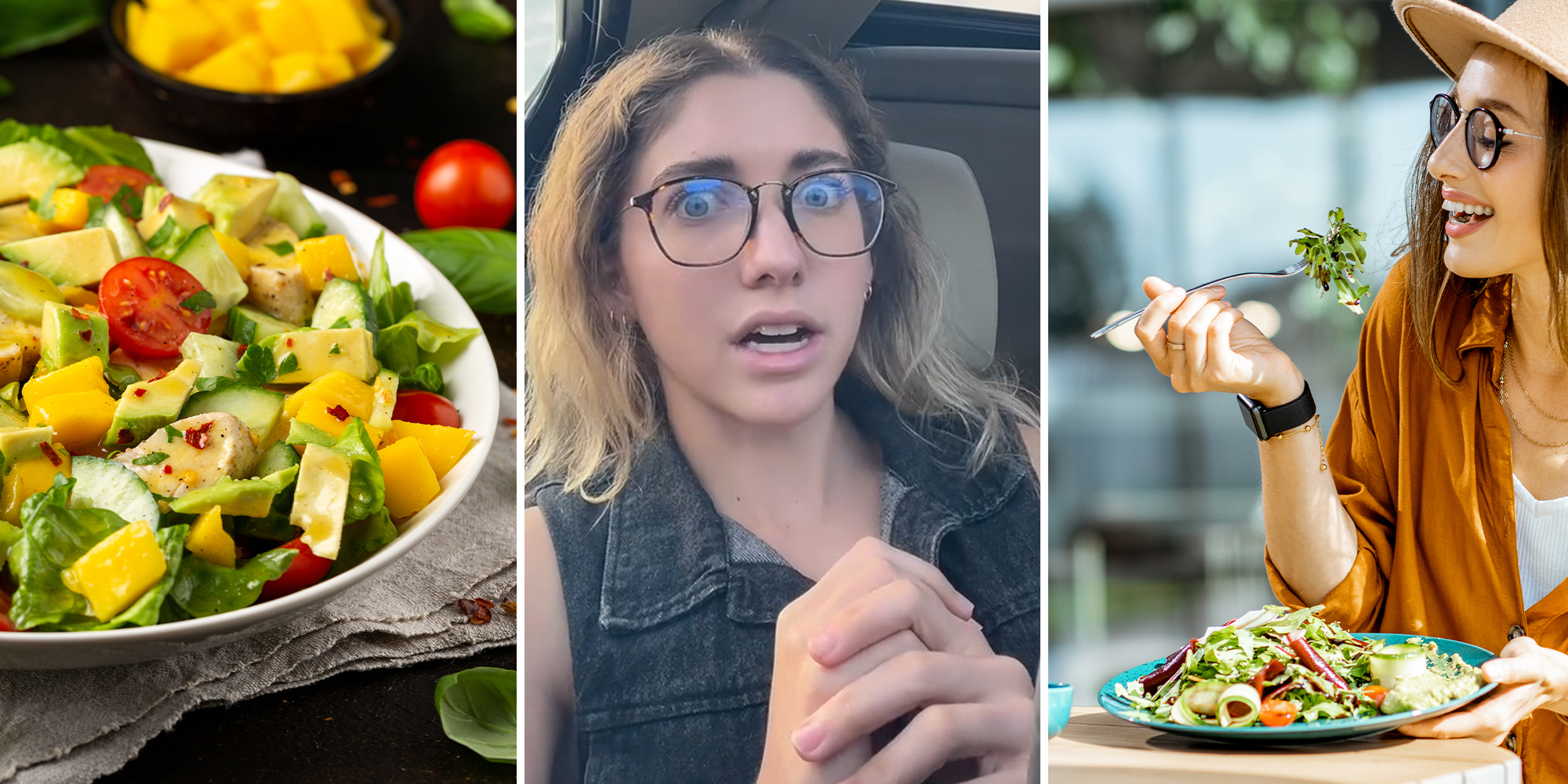 Woman orders fruit salad from server