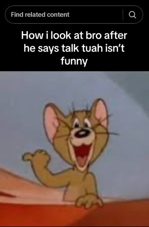 jerry laughts at someone saying "talk tuah isn't funny"