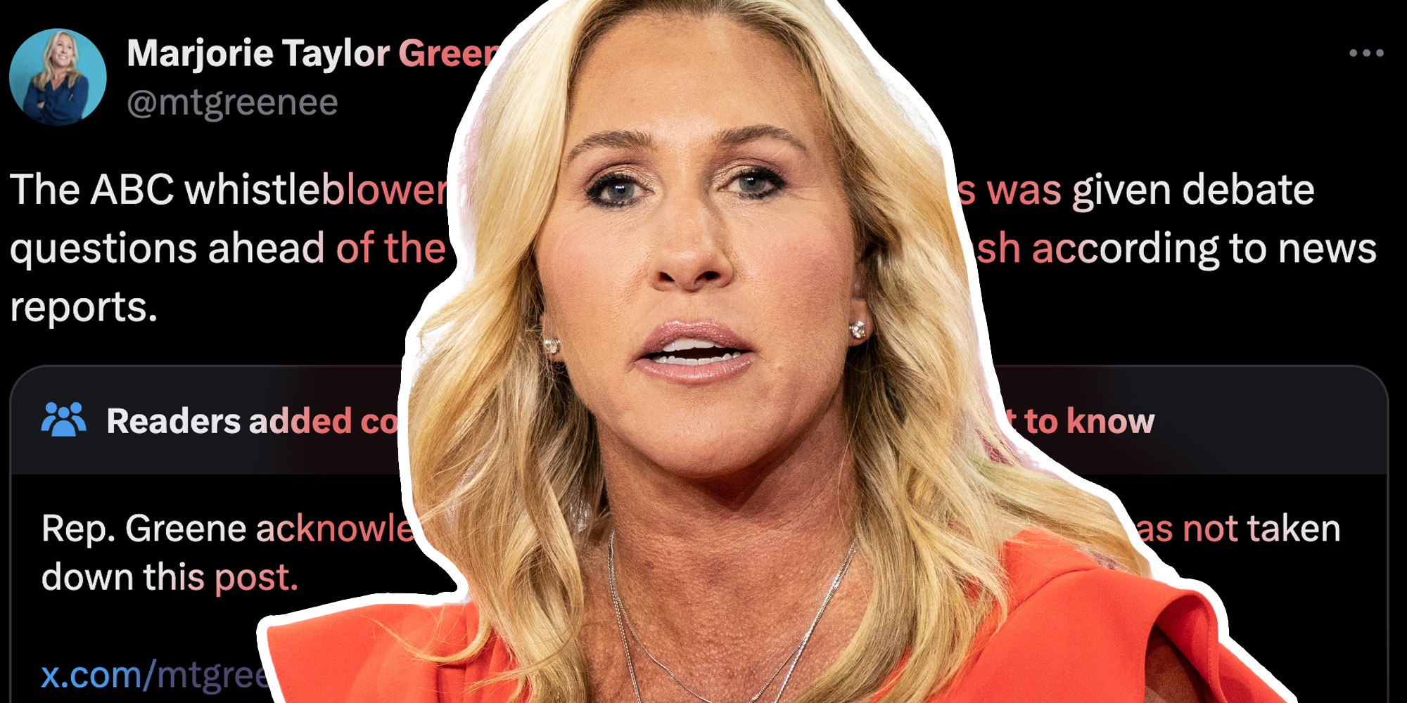 Marjorie Taylor Greene over whistleblower tweet