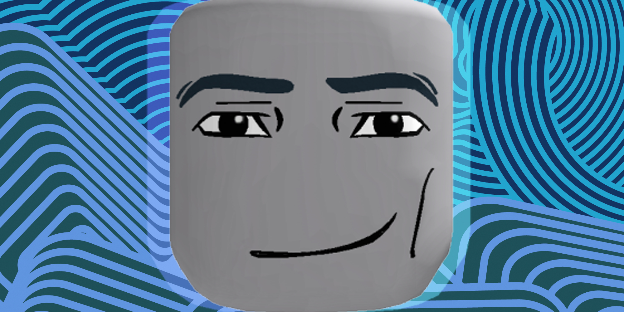 Roblox Man face over abstract background