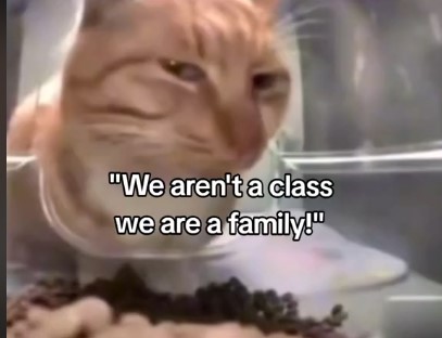 "we aren't a class, we are a family!"