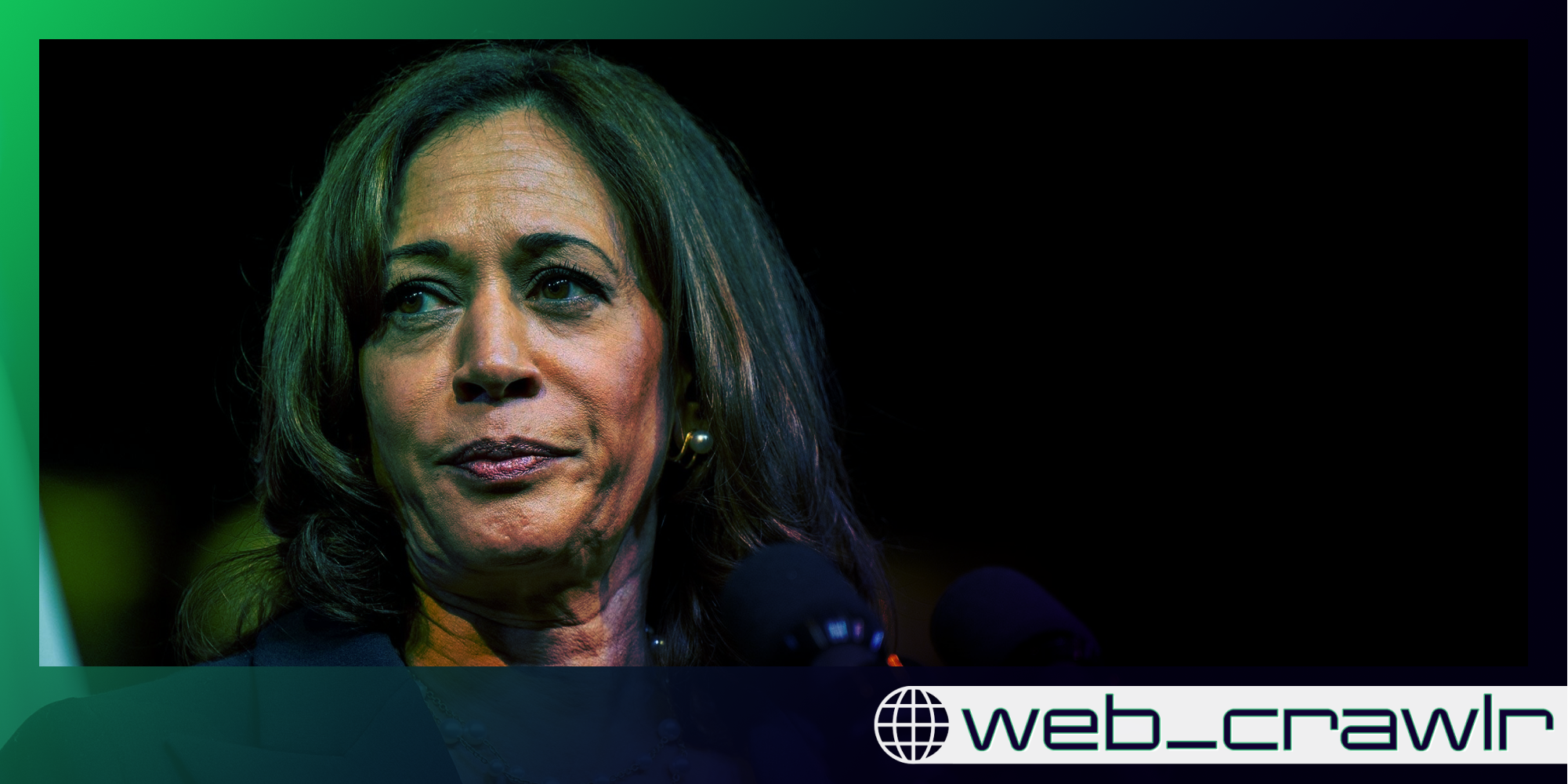 Kamala Harris. The Daily Dot newsletter web_crawlr logo is in the bottom right corner.