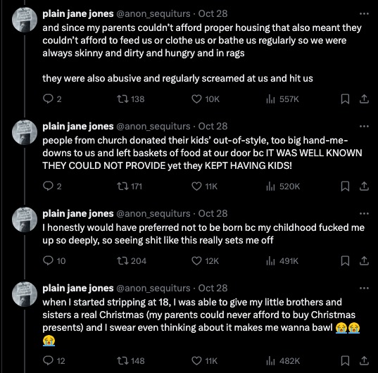 Thread on not having too many kids