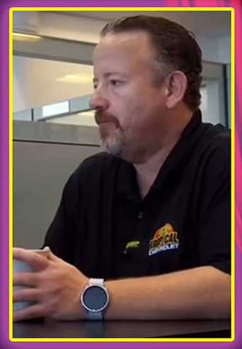 A person looking at the camera.