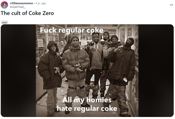 All My Homies Hate meme about regular Coke.
