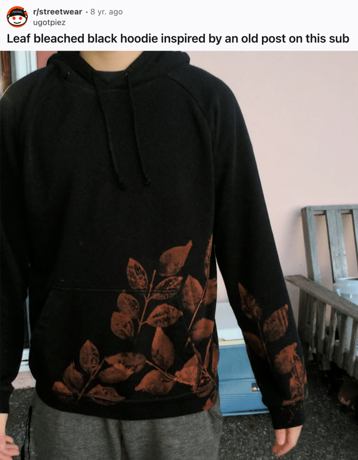 bleach leaf hoodie