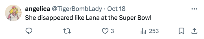 Brittany Broski Apple dance crasher comment reads, "She disappeared like Lana at the Super Bowl"