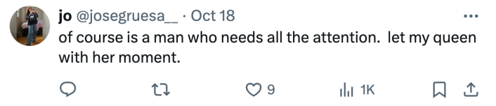 Brittany Broski Apple dance crasher comment reads, "of course is a man who needs all the attention. let my queen with her moment."