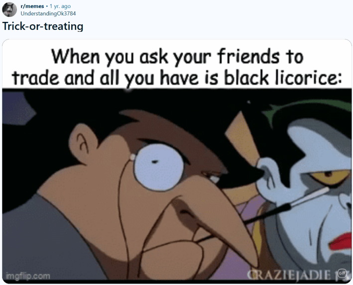 Funny trick or treat meme