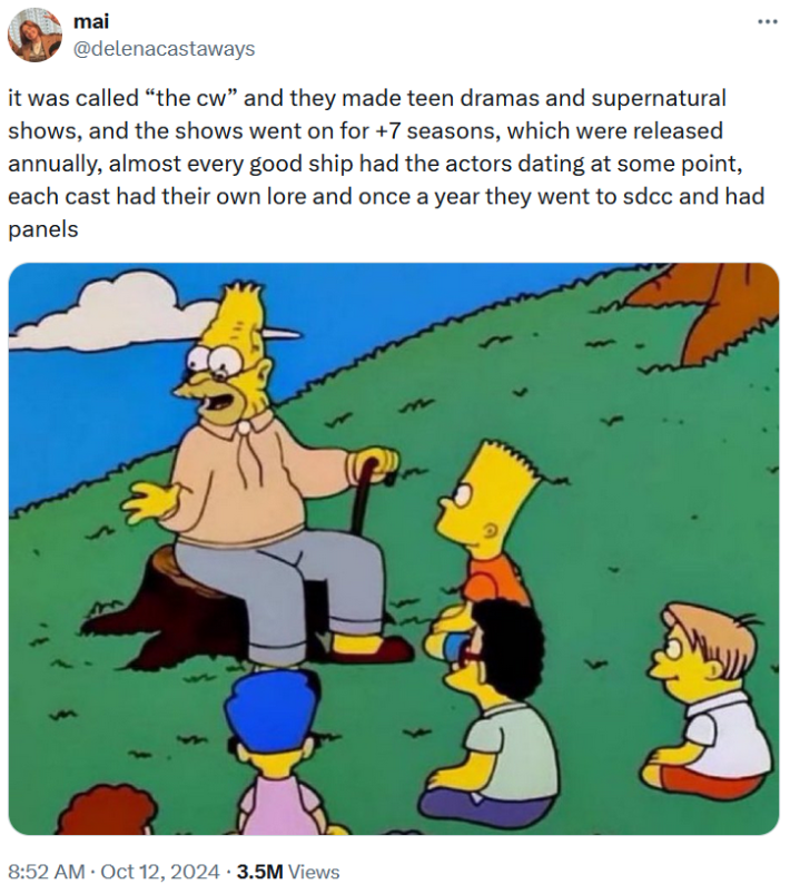 Grampa Abe Simpson Telling Kids Stories meme about The CW.