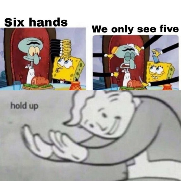 spongebob hold up meme