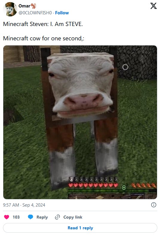 minecraft cow