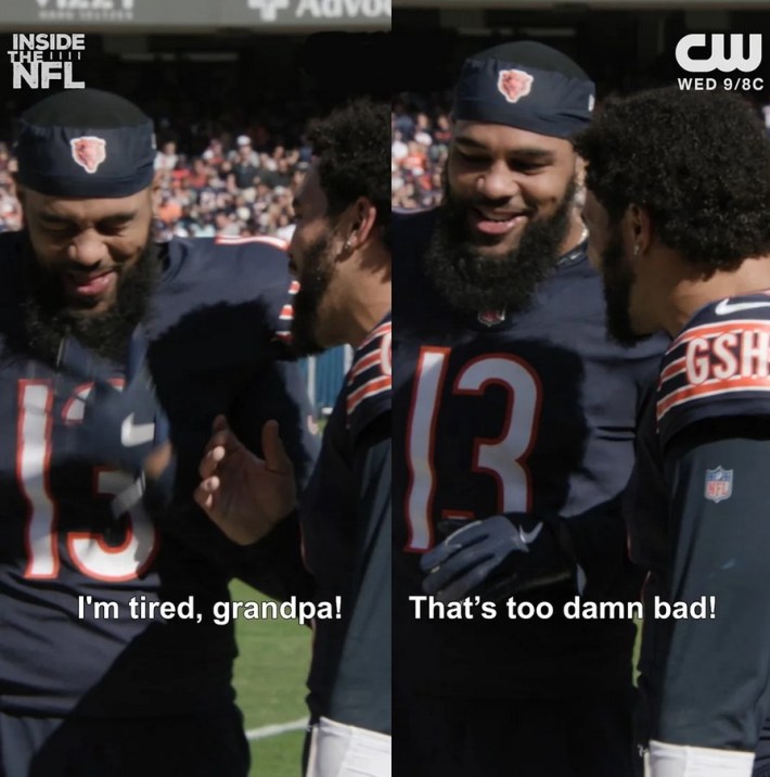 caleb williams i'm tired of this grandpa