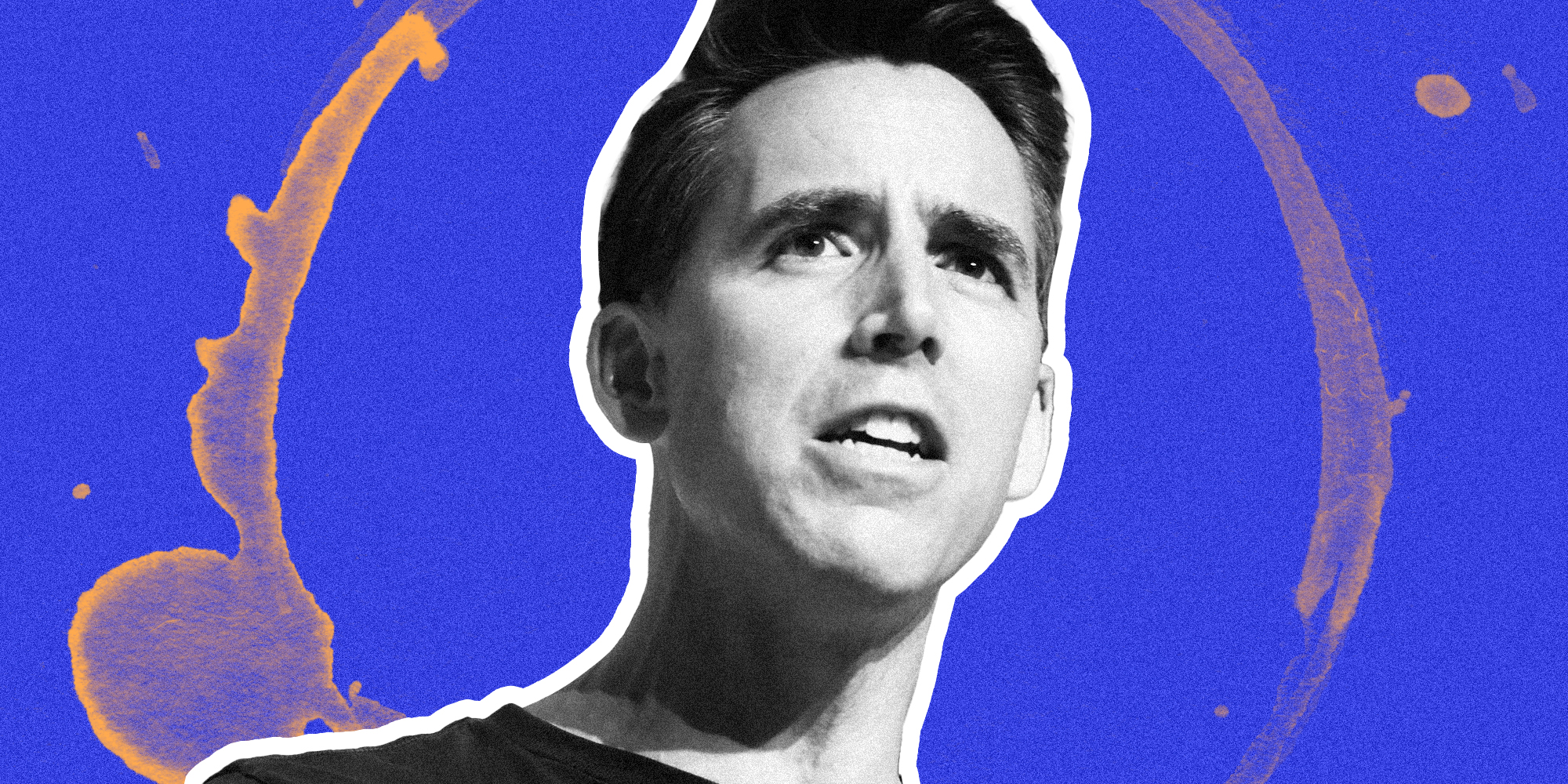 Josh Hawley over abstract background
