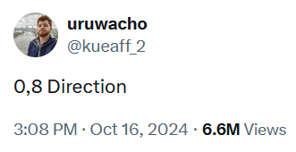 Tweet reading "0,8 Direction."