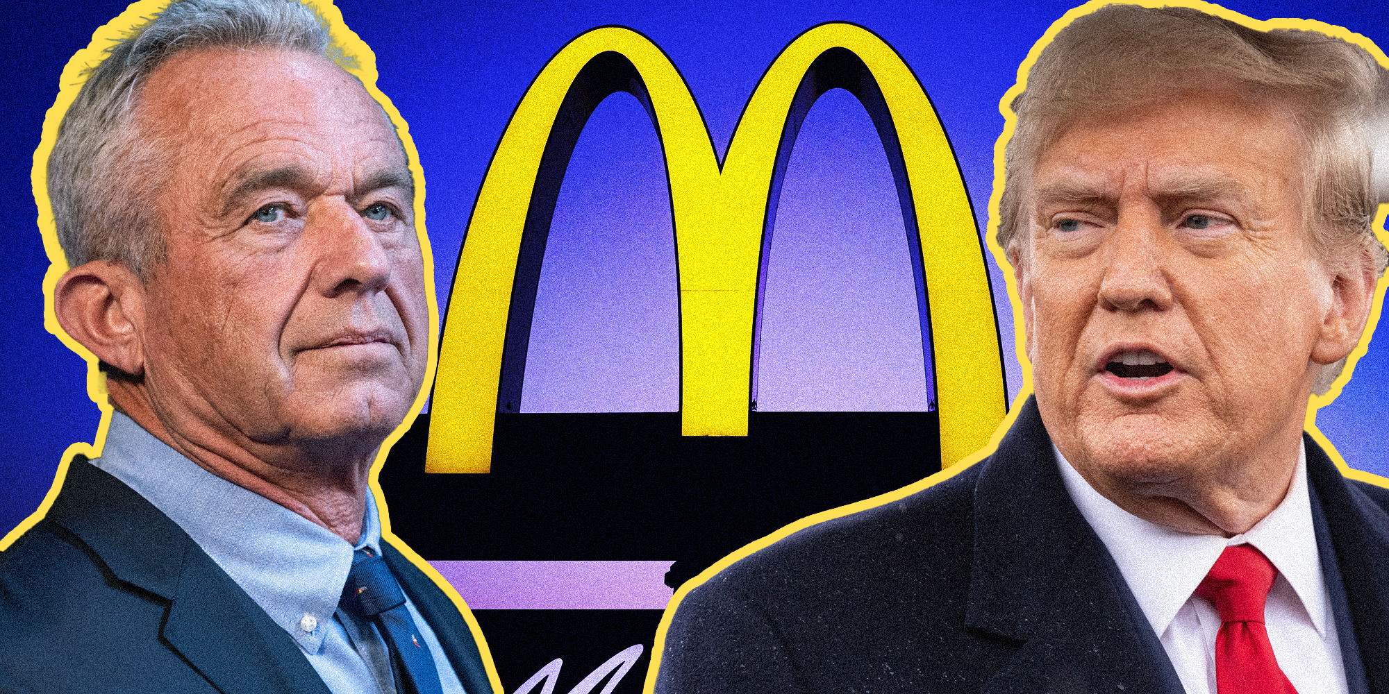 RFK Jr and Donald Trump in front of McDonald's arches