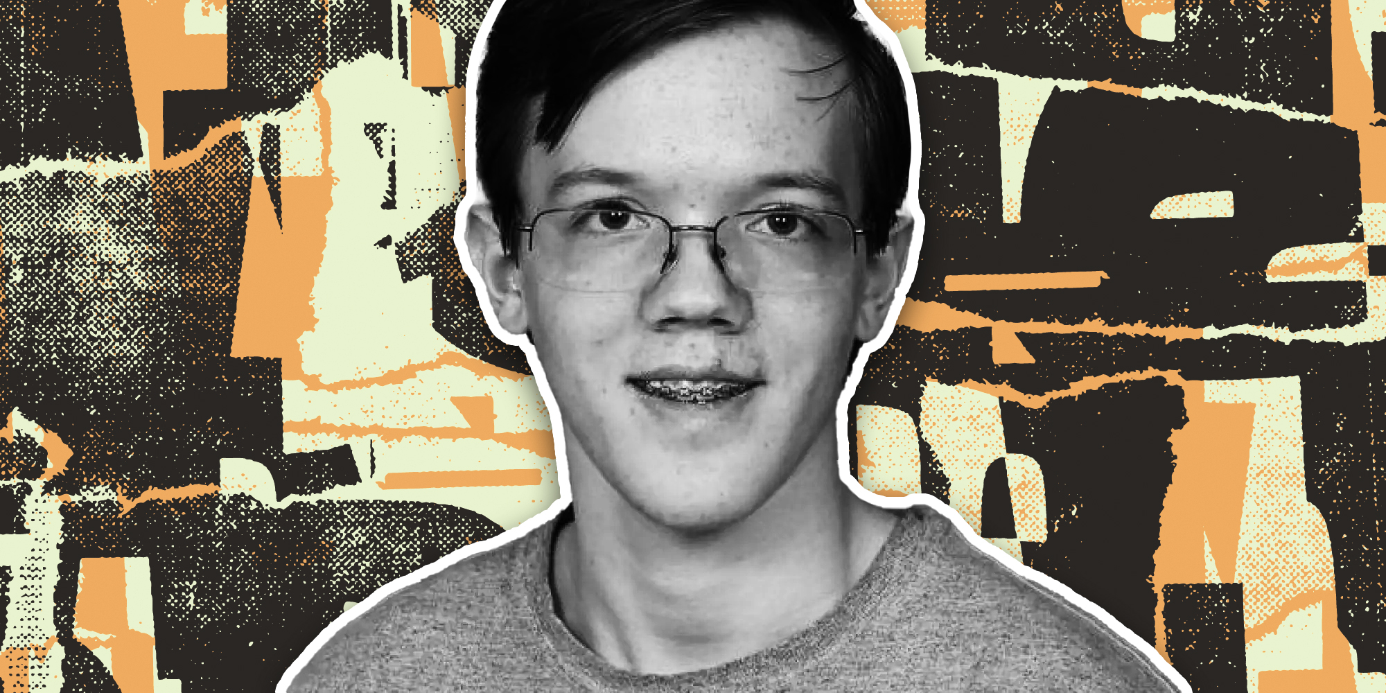 Thomas Crooks over abstract background