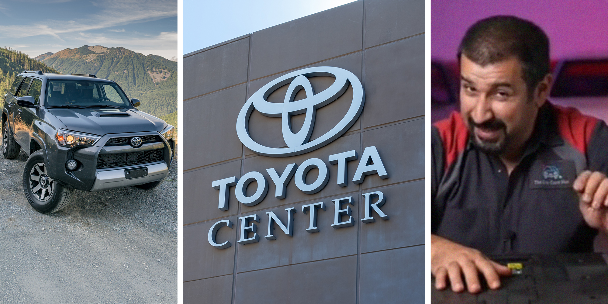 Toyota 4runner(l) Toyota Center (c) experienced Toyota mechanic