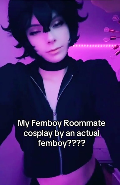 Cosplayer as femboy roommate