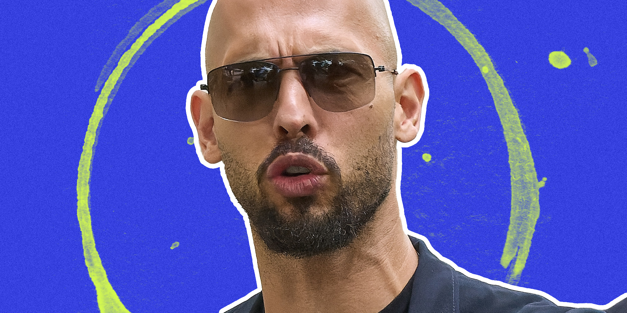 Andrew Tate on abstract background