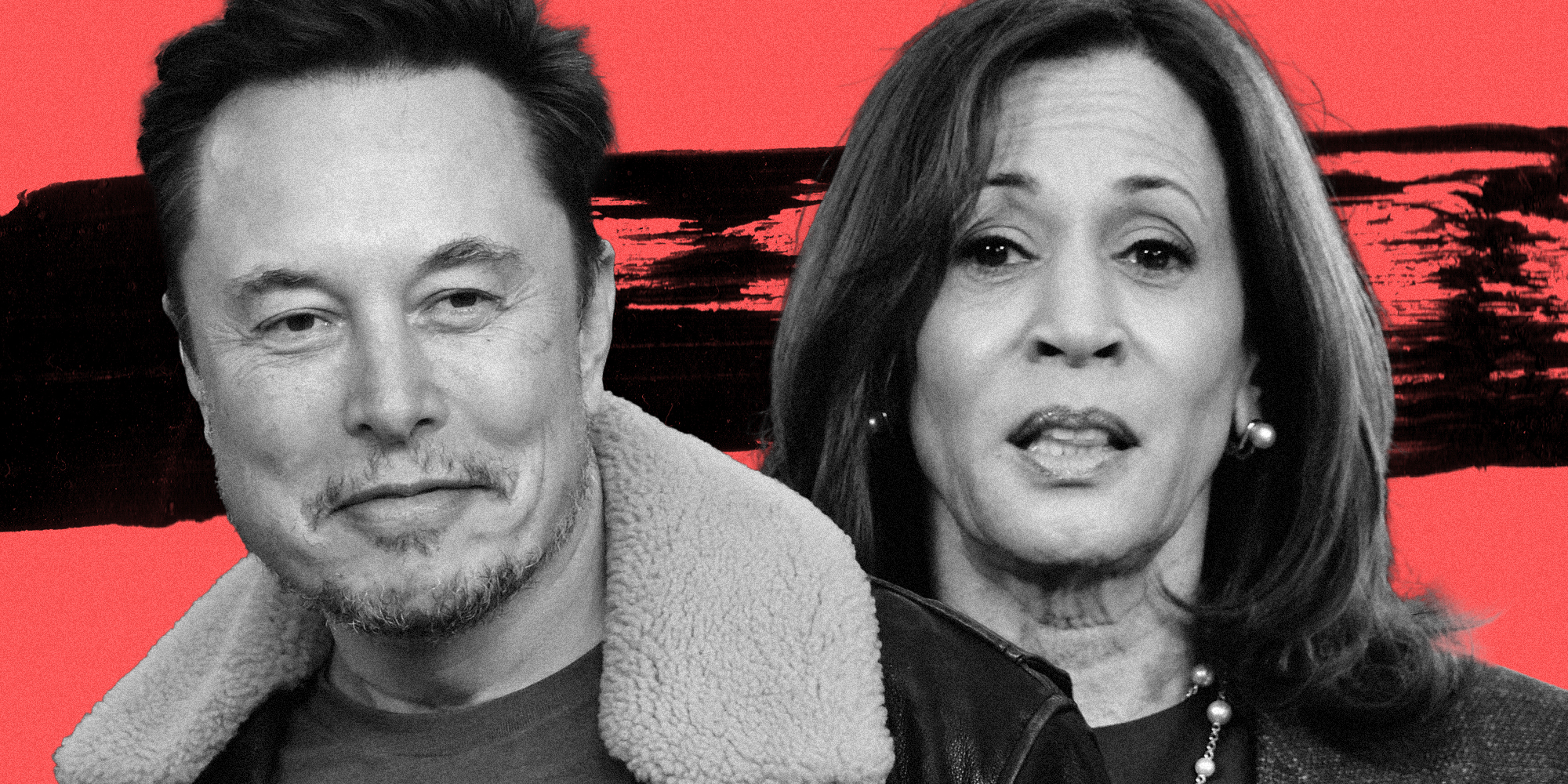 Elon Musk and Kamala Harris