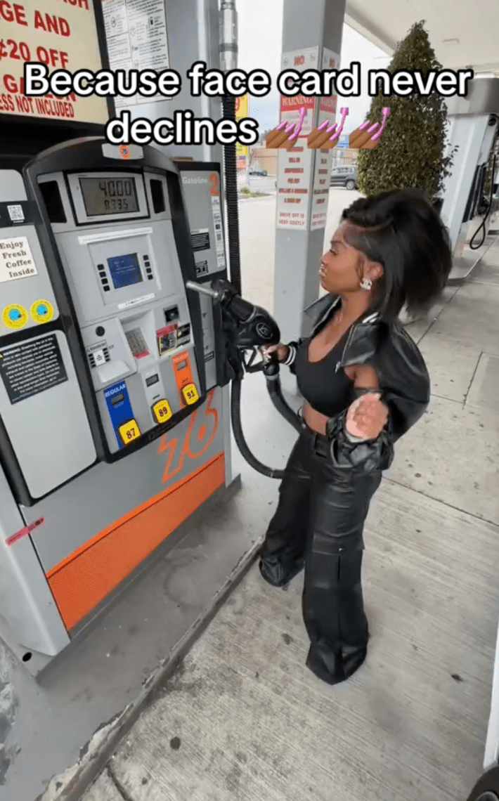 face card never declines meme about getting gas