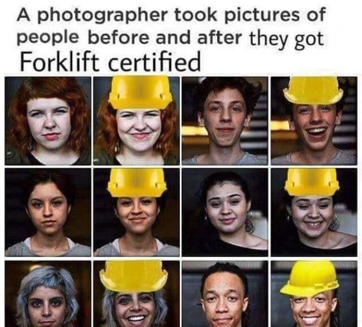 before and after being forklift certified
