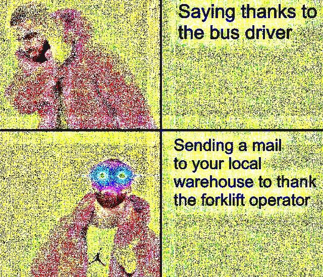 drake forklift operator deep fried meme