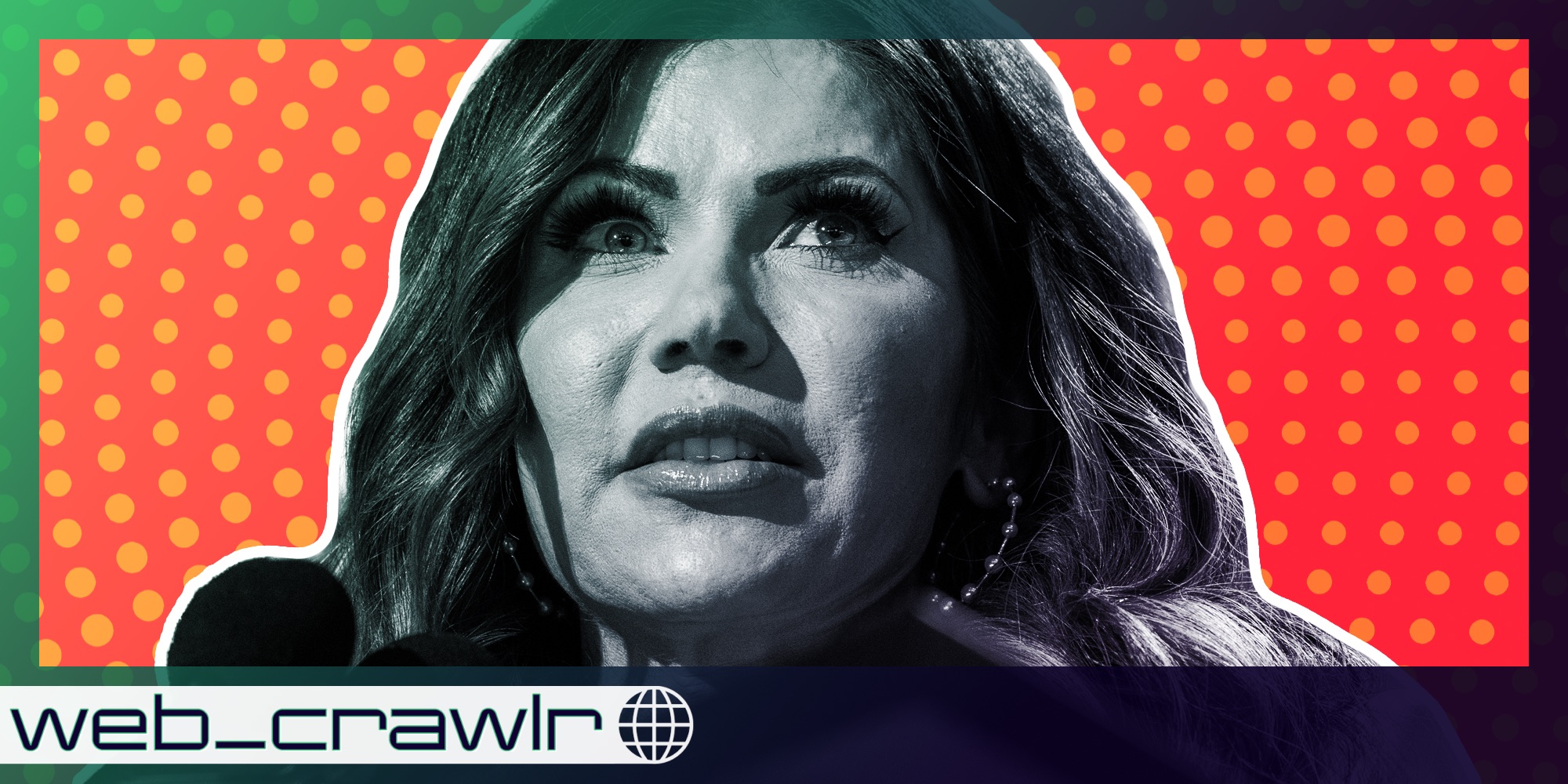 Kristi Noem over abstract background