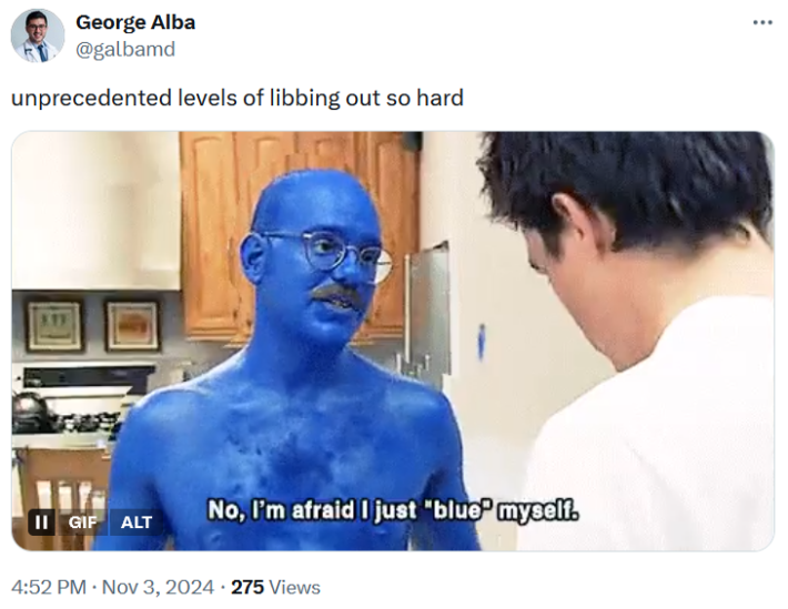 Libbed Up Libbing Out meme with an Arrested Development gif.