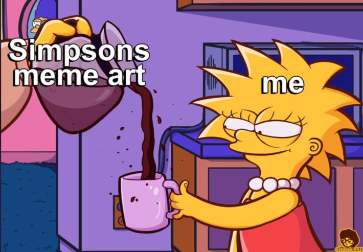 lisa simpson coffee meme fan art